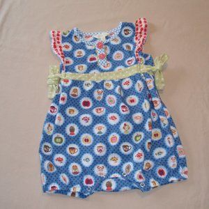Matilda Jane Summer Bubble Romper Navy Circles  Dots Apples Sz 18m